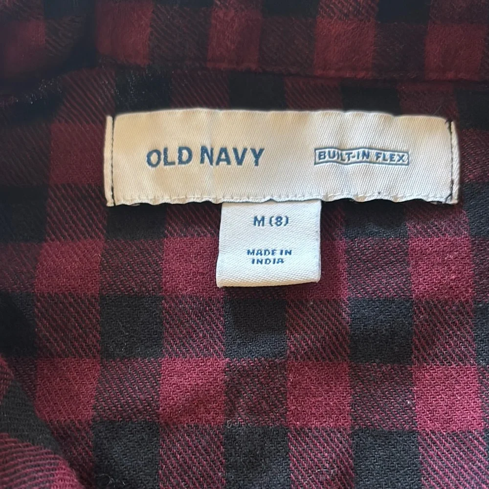 Old Navy Red and Black Button Down Shirt
